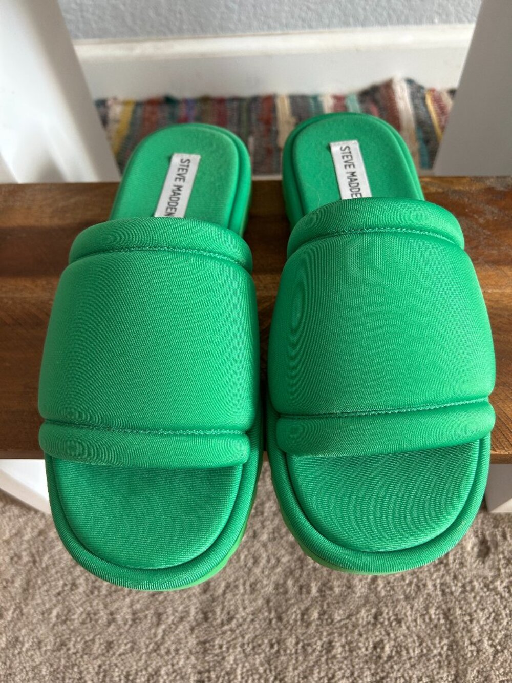 Steve Madden Kelly Green Padded Slide Sandals Women's 8